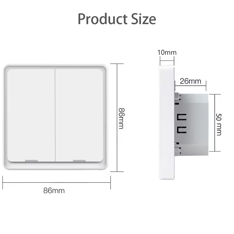 WiFi Smart EU Button Switch Panel 1-3 Gang (RSH-EU01-03)